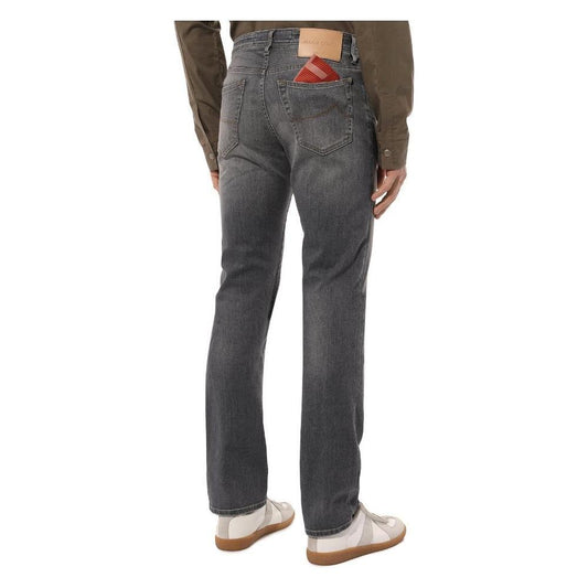 Jacob Cohen Sleek Gray Stretch Cotton Regular Fit Jeans JA-11664-37