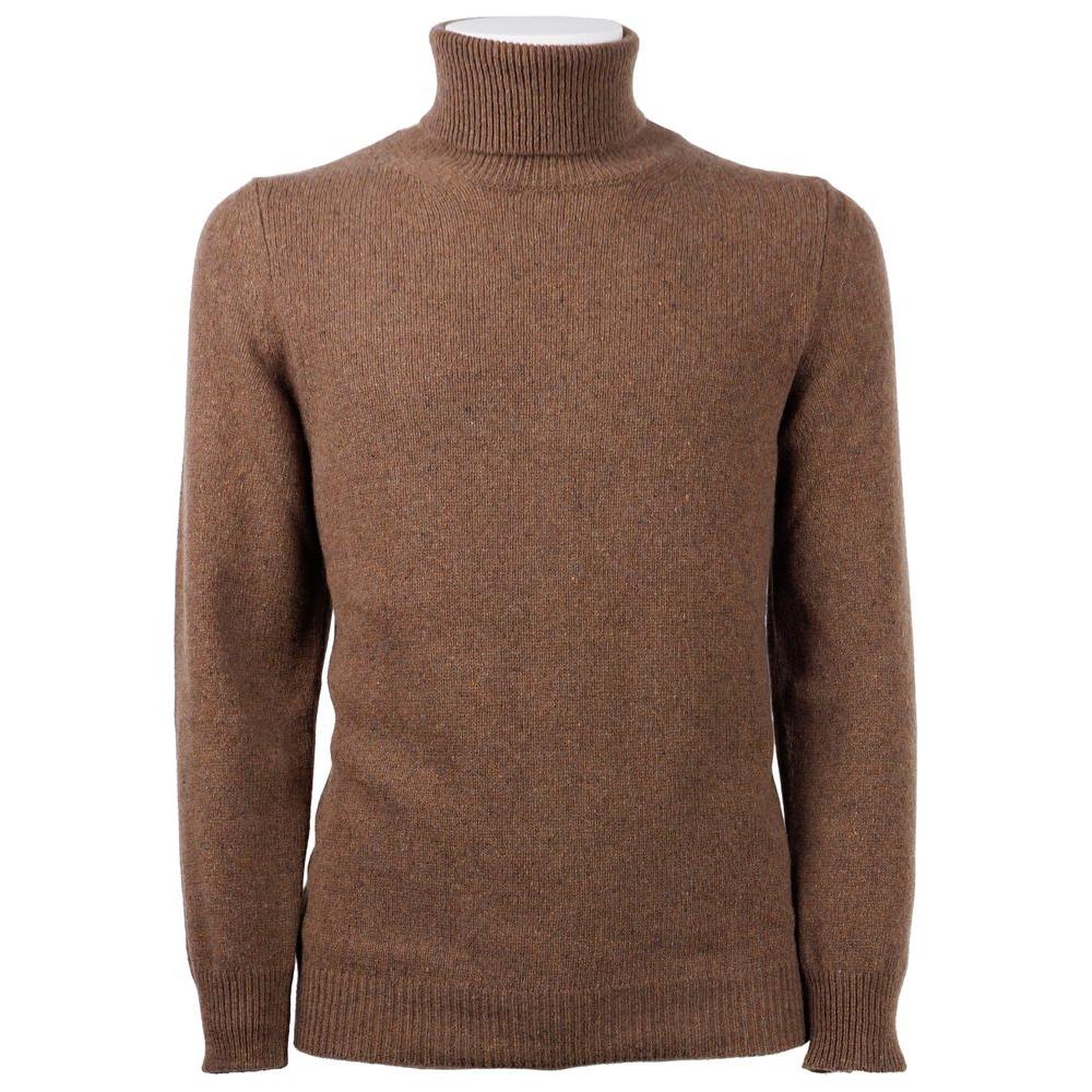 Emilio Romanelli Brown Cashmere Men Sweater EM-11301-M
