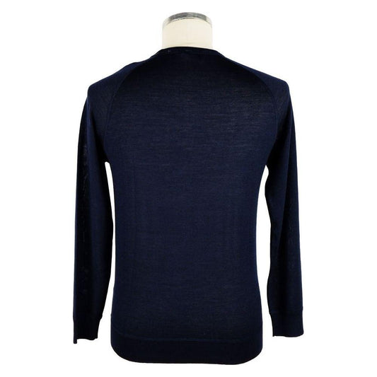 Emilio Romanelli Blue Cashmere Men Sweater EM-7603-IT50 | L