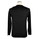 Emilio Romanelli Black Cashmere Men Sweater EM-7604-IT52 | XL