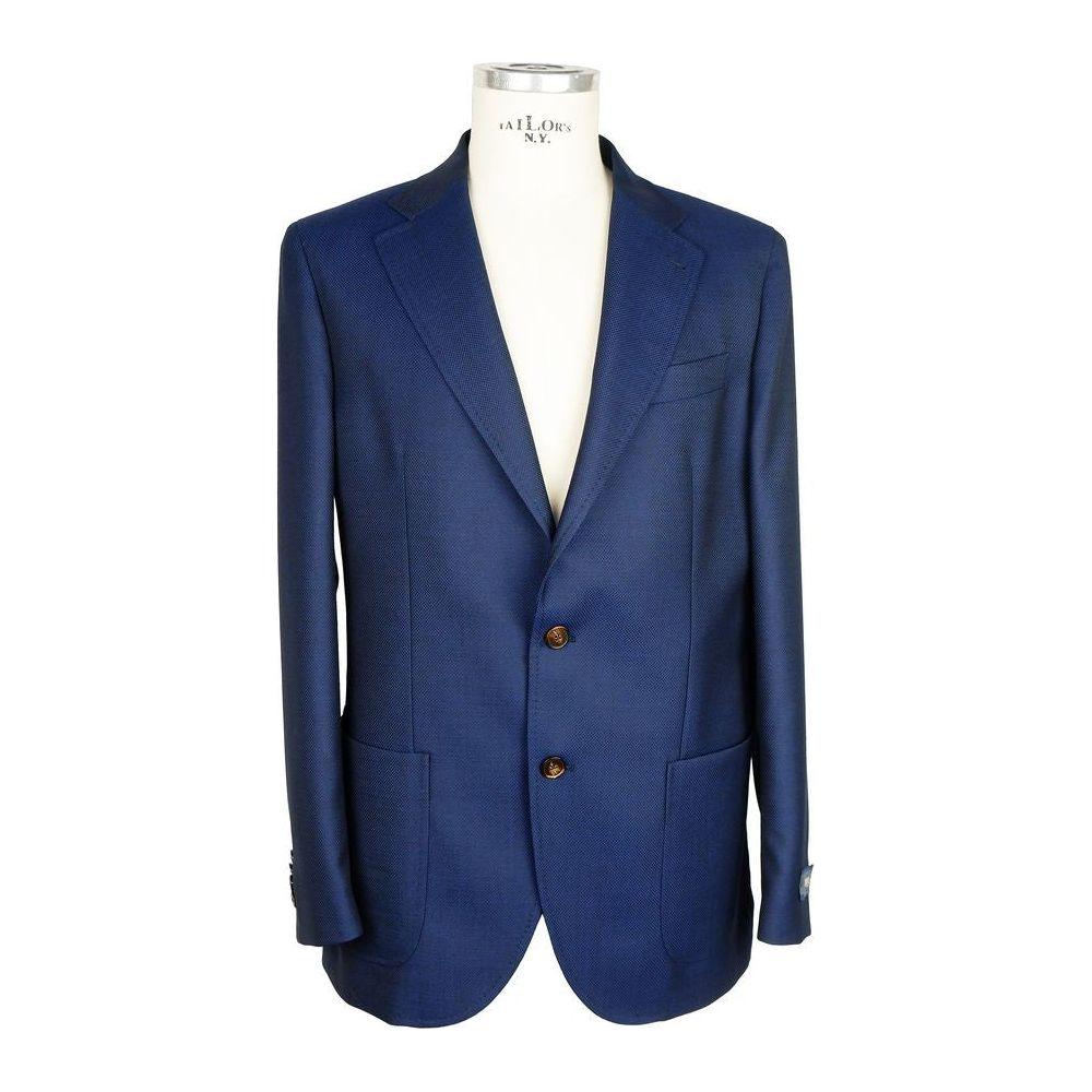 Emilio Romanelli Blue Wool Men's Blazer EM-6561-IT48 | M