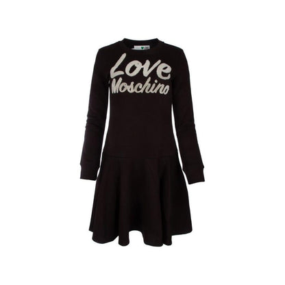 Love Moschino Chic Embossed Logo Cotton Blend Dress
