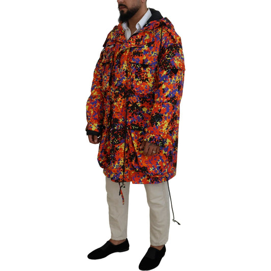 Dsquared² Multicolor Long Hooded Cargo Pocket Coat Jacket JKT3550-48