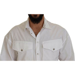 Dsquared² White Cotton Collared Casual Men Long Sleeves Jacket TSH83552-48