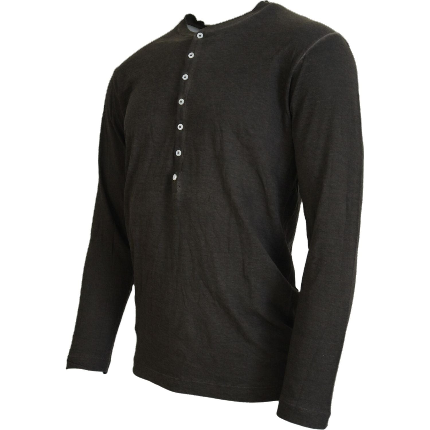 灰色棉麻长袖套头衫