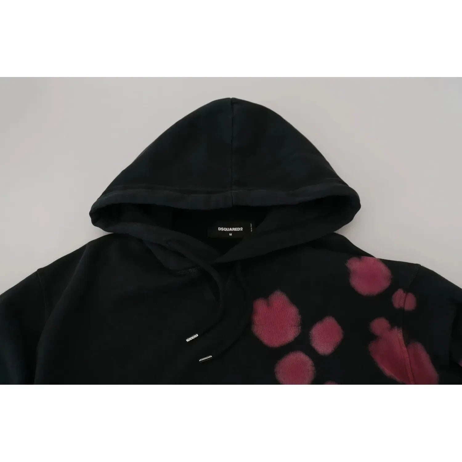 سترة بغطاء رأس من القطن المصبوغ باللون الأسود من Dsquared²