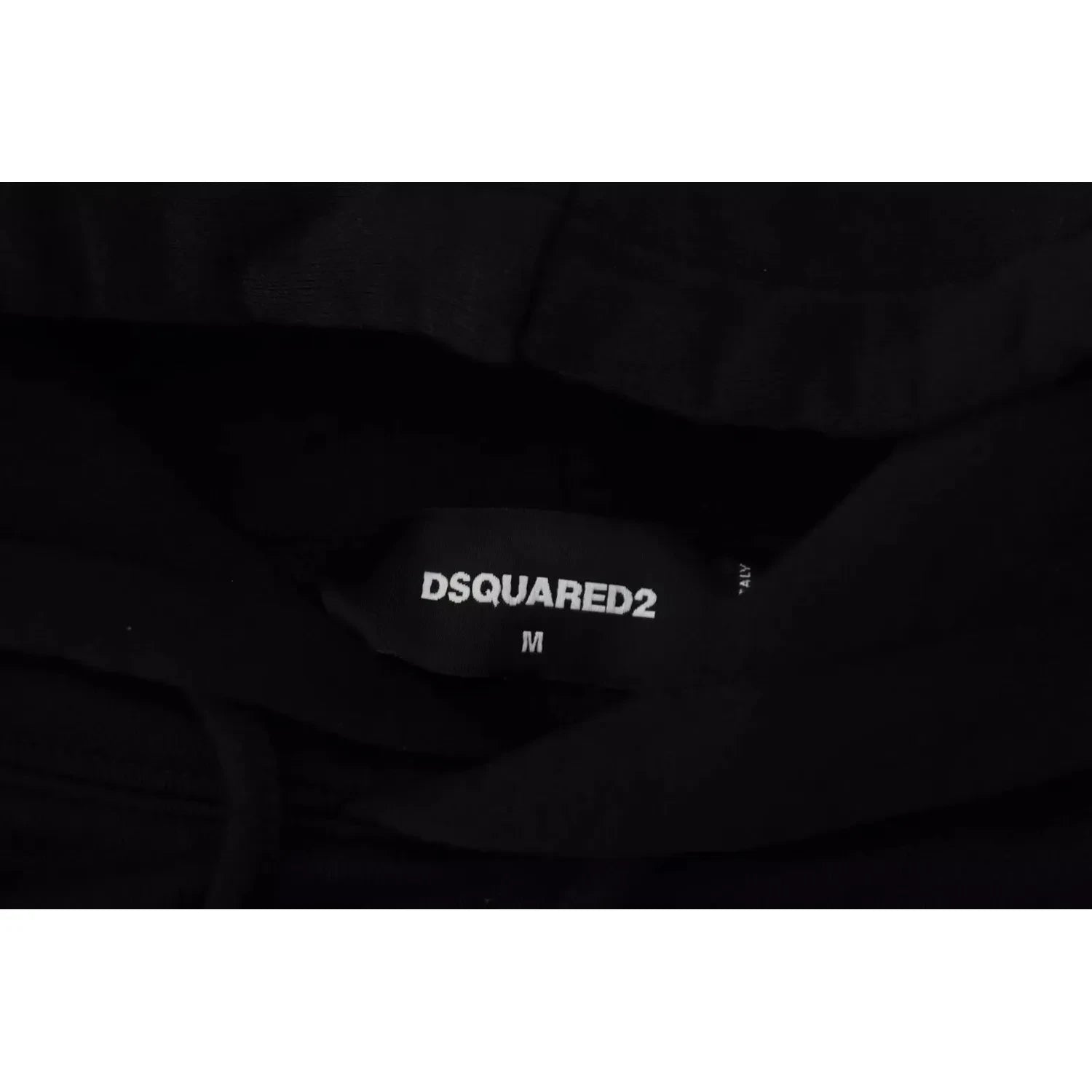 黑色棉质连帽印花男式套头衫