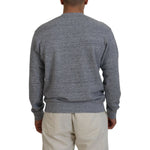 Dsquared² Gray Crystal Embellishment Men Pullover Sweater Dsquared² Dim Gray
