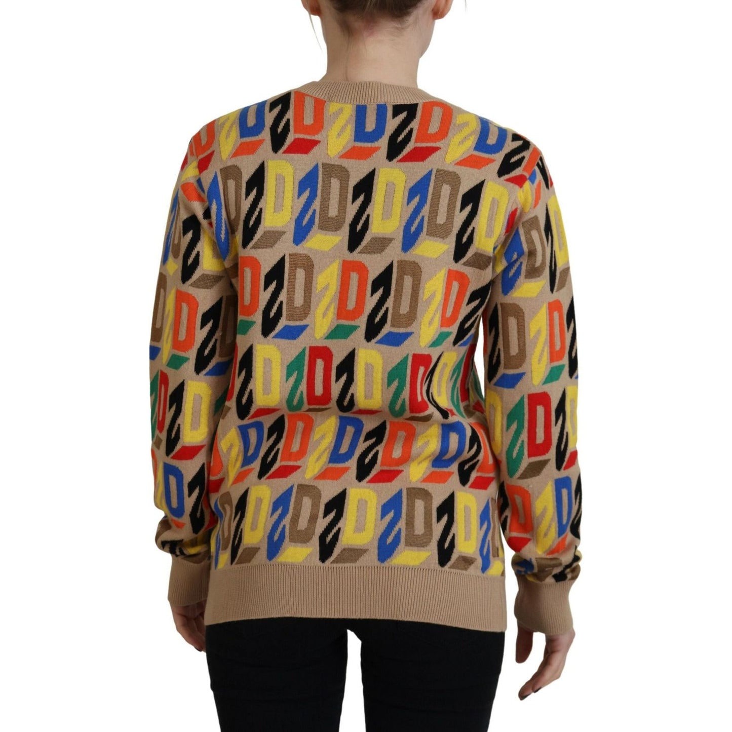 Dsquared² Brown Cotton Long Sleeve Crew Neck Printed Sweater TSH83424-38