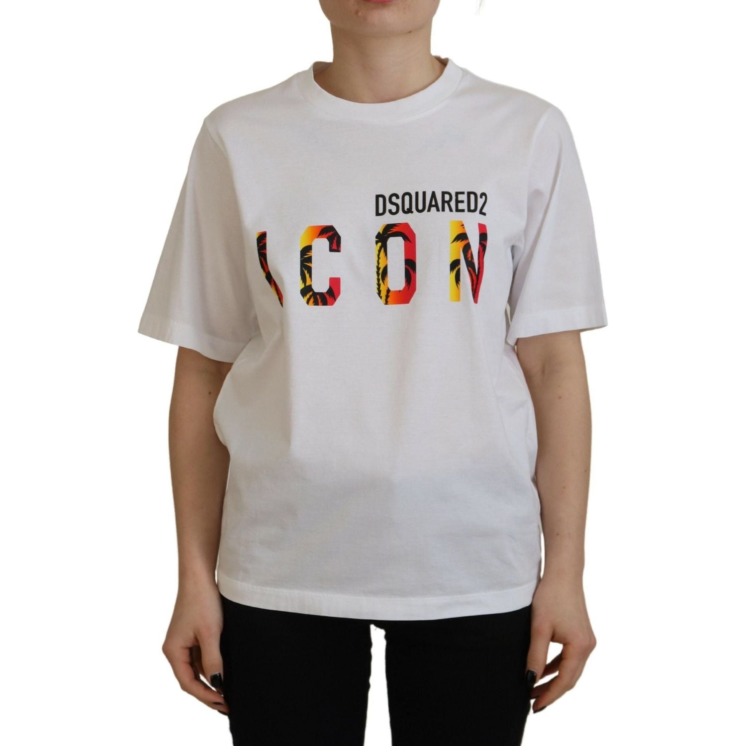 白色棉质 Shiny Icon East Tee 圆领 T 恤