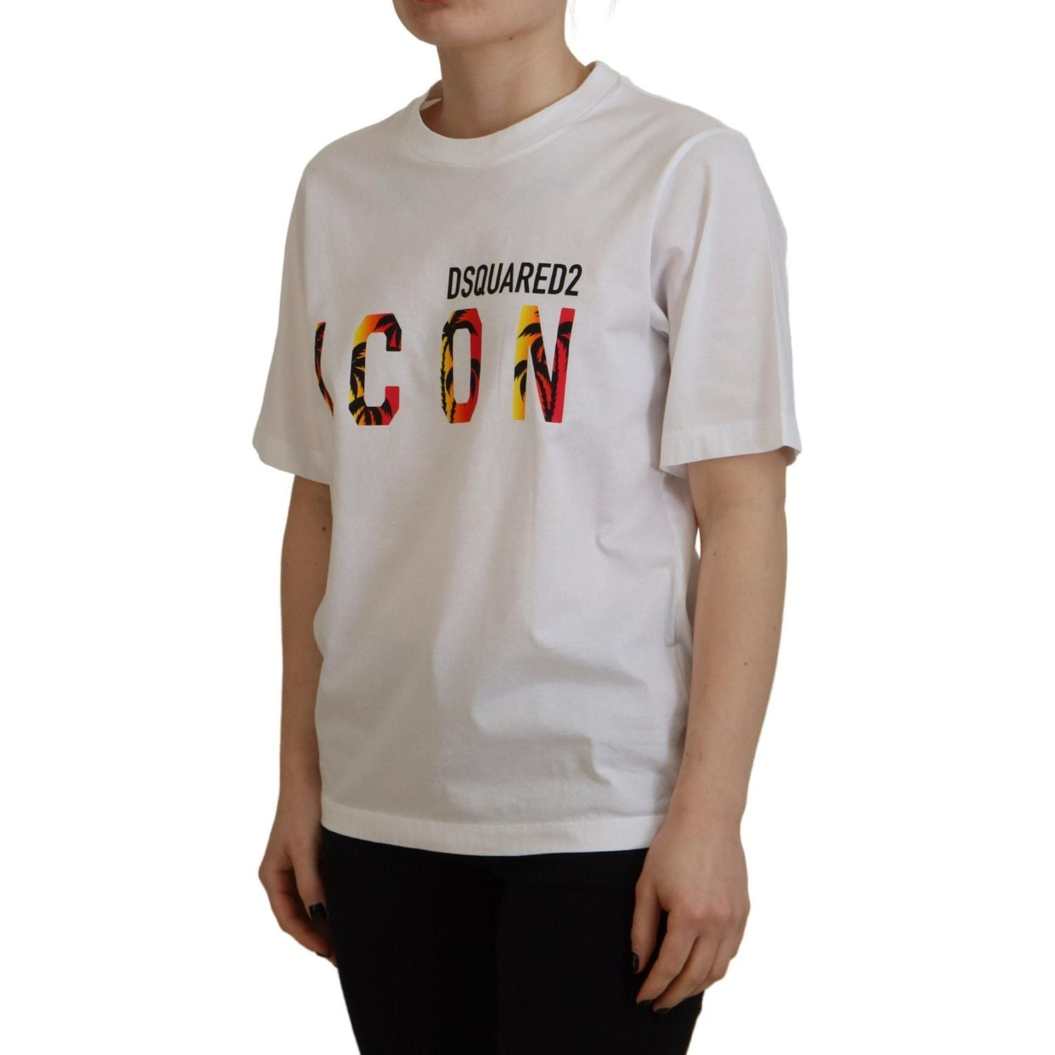 白色棉质 Shiny Icon East Tee 圆领 T 恤