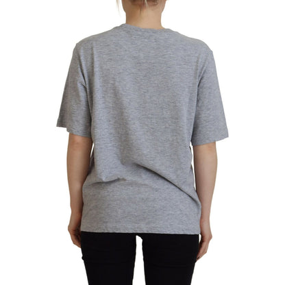 Dsquared² Gray Logo Cotton Crewneck Short Sleeve Tee T-shirt