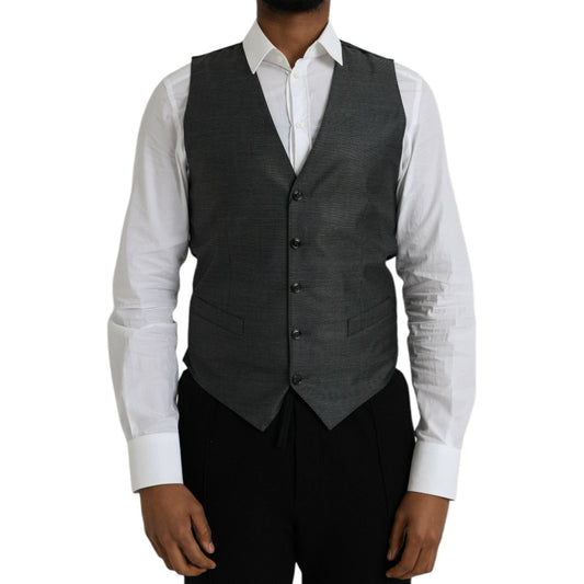 Dolce & Gabbana Gray Wool Formal Dress Waistcoat Vest TSH86216-48