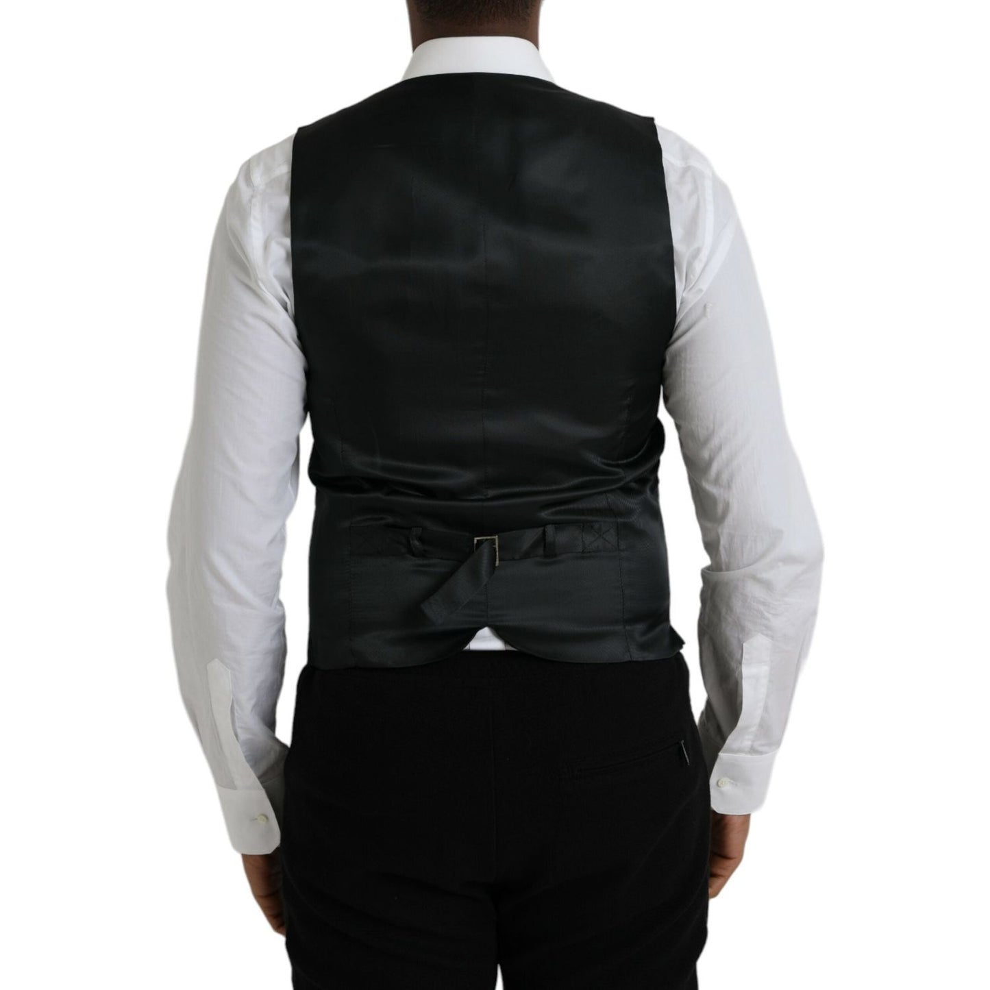 Dolce & Gabbana Gray Wool Formal Dress Waistcoat Vest TSH86216-48
