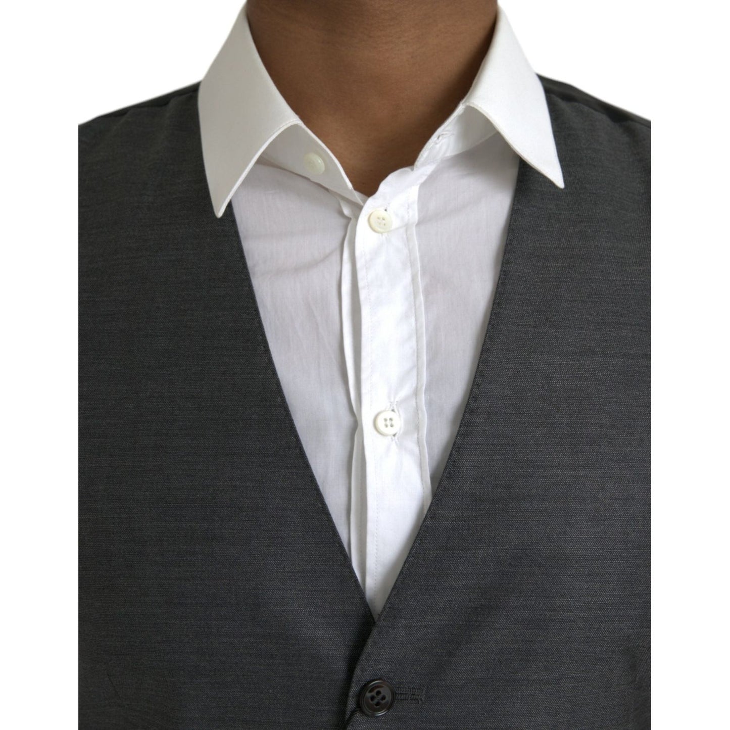 Dolce & Gabbana Gray Wool Formal Dress Waistcoat Vest TSH86216-48