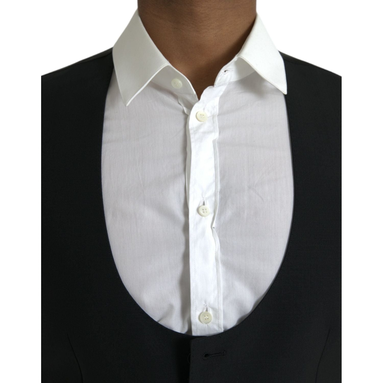 فستان وصدرية من الصوف الأسود من دولتشي آند غابانا