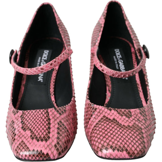 Dolce & Gabbana Pink Python Leather Mary Jane Heels Shoes LA10563-39