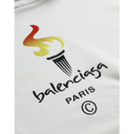 Balenciaga White Cotton Logo Hooded Pullover Sweatshirt Sweater TSH84946-S