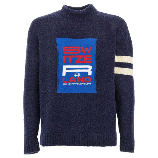 La Martina Blue Polyamide Sweater LA-13104-M