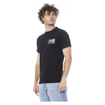 Cavalli Class Black Cotton Men T-Shirt