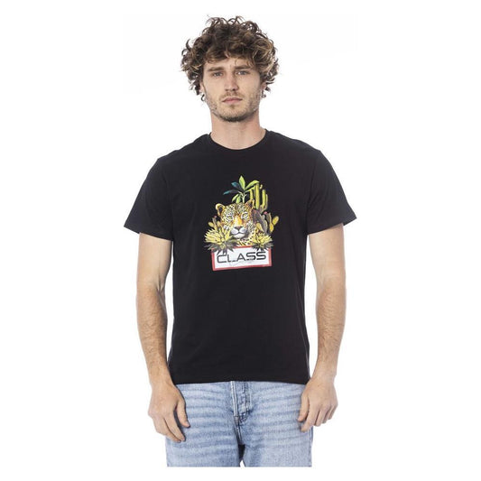 Cavalli Class Black Cotton Men T-Shirt