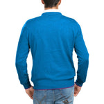 La Martina Blue Cotton Men Sweater LA-13110-S