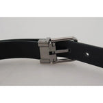 Dolce & Gabbana Green Calf Leather Silver Tone Metal Buckle Belt BEL8904-85