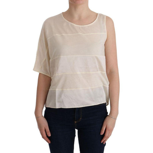 Costume National Beige Asymmetric Top Blouse TUI10020-1