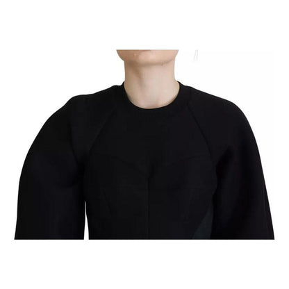 Dolce & Gabbana Cotton Black Long Sleeves A-line Mini Dress