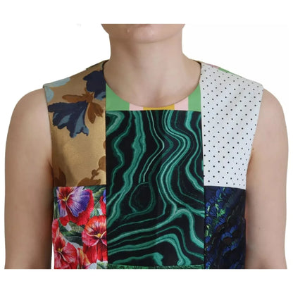 Dolce & Gabbana Multicolor Jacquard Patchwork Shift Mini Dress