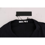 Daniele Alessandrini Blue Cotton V-neck T-Shirt TSH1321-3