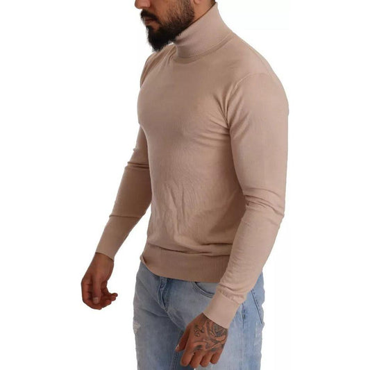 Dolce & Gabbana Beige Cashmere Turtleneck Pullover Sweater TSH6528-50
