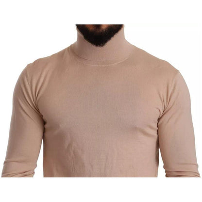 Dolce & Gabbana Beige Cashmere Turtleneck Pullover Sweater