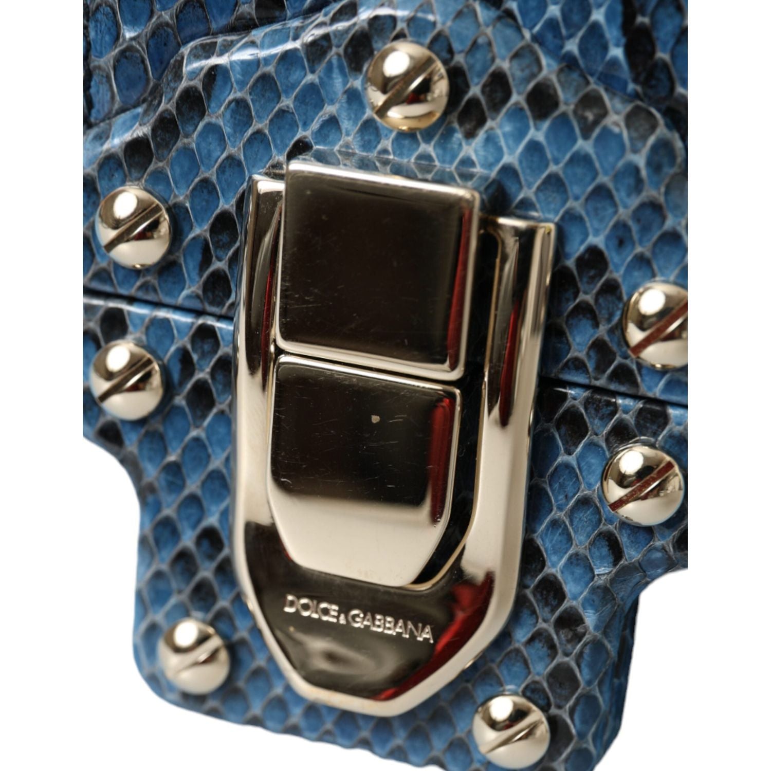 حقيبة كروس بودي LUCIA من دولتشي آند غابانا باللون الأزرق والبيج من الجلد الاستوائي