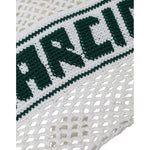 Dolce & Gabbana White Green Knitted Cotton Logo Shopping Tote Bag BAG1448