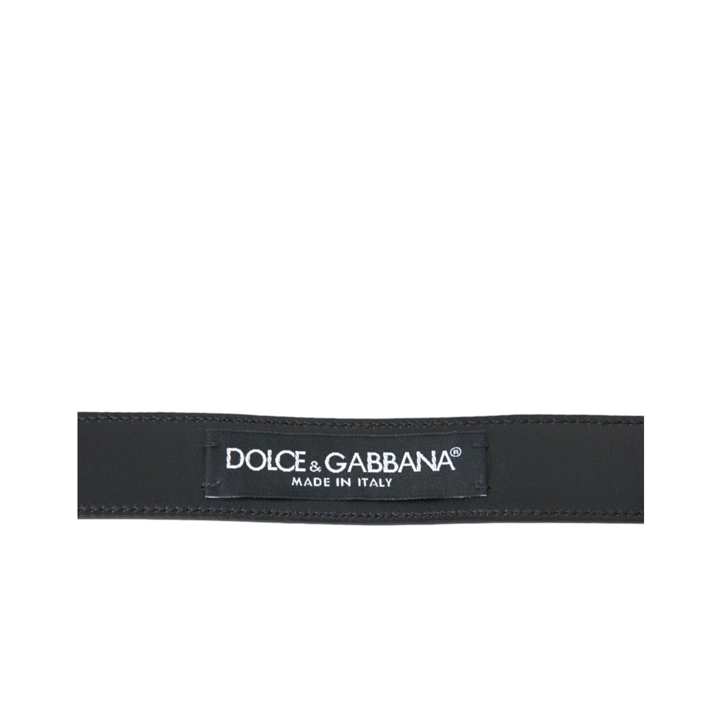 Dolce & Gabbana Red Leather Silver Metal Buckle Belt Men