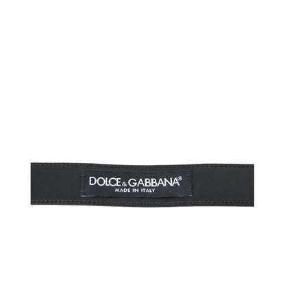 Dolce & Gabbana Red Leather Silver Metal Buckle Belt Men