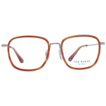 Ted Baker Brown Men Glasses Frame, full-rim metal rectangle style with demo plastic lenses, includes branded case.