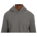 Daniele Alessandrini Gray Pullover Hodded Cotton Sweater TSH1350-4