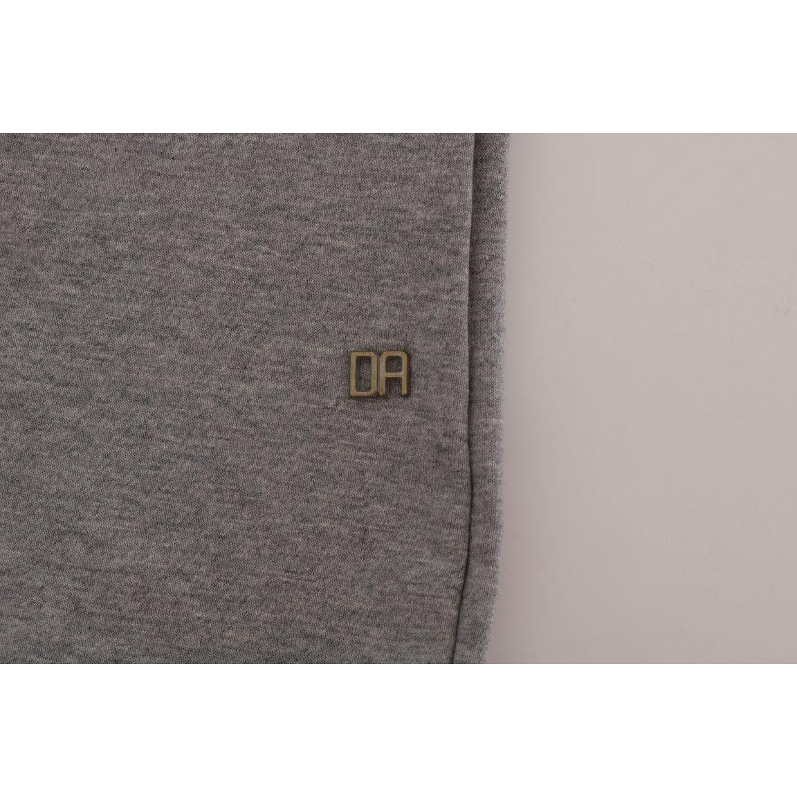 Daniele Alessandrini Gray Pullover Hodded Cotton Sweater TSH1350-4