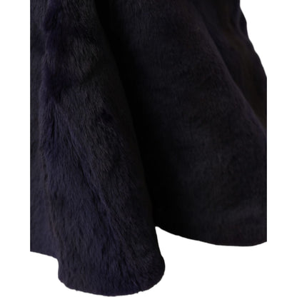 Dolce & Gabbana Black Weasel Fur Whole Head Wrap Hat