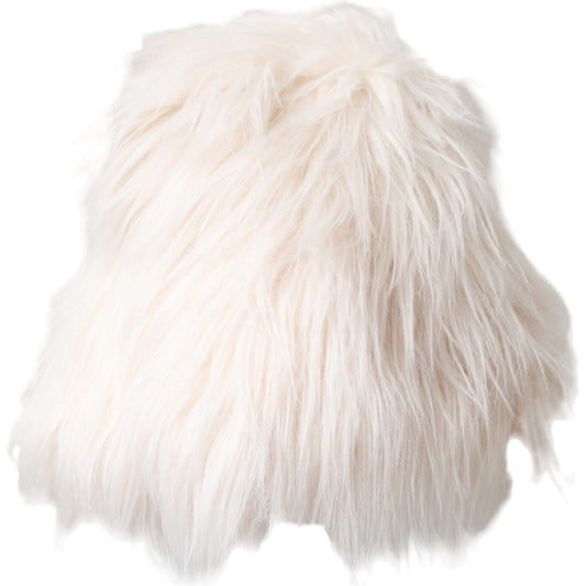 Dolce & Gabbana White Acrylic Fur Womens Bucket Hat HAT9575-58