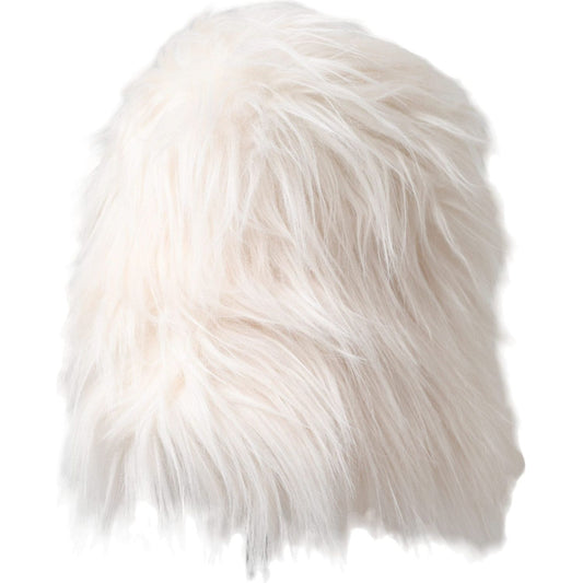 Dolce & Gabbana White Acrylic Fur Womens Bucket Hat HAT9575-58