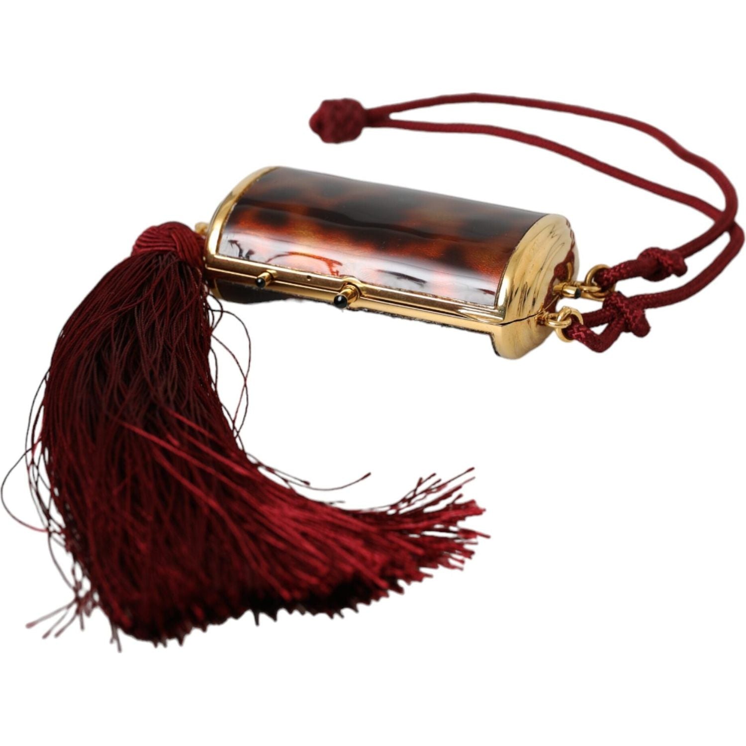 حقيبة دولتشي آند غابانا الصغيرة ذات المرآة ذات شكل جلد النمر باللون البني