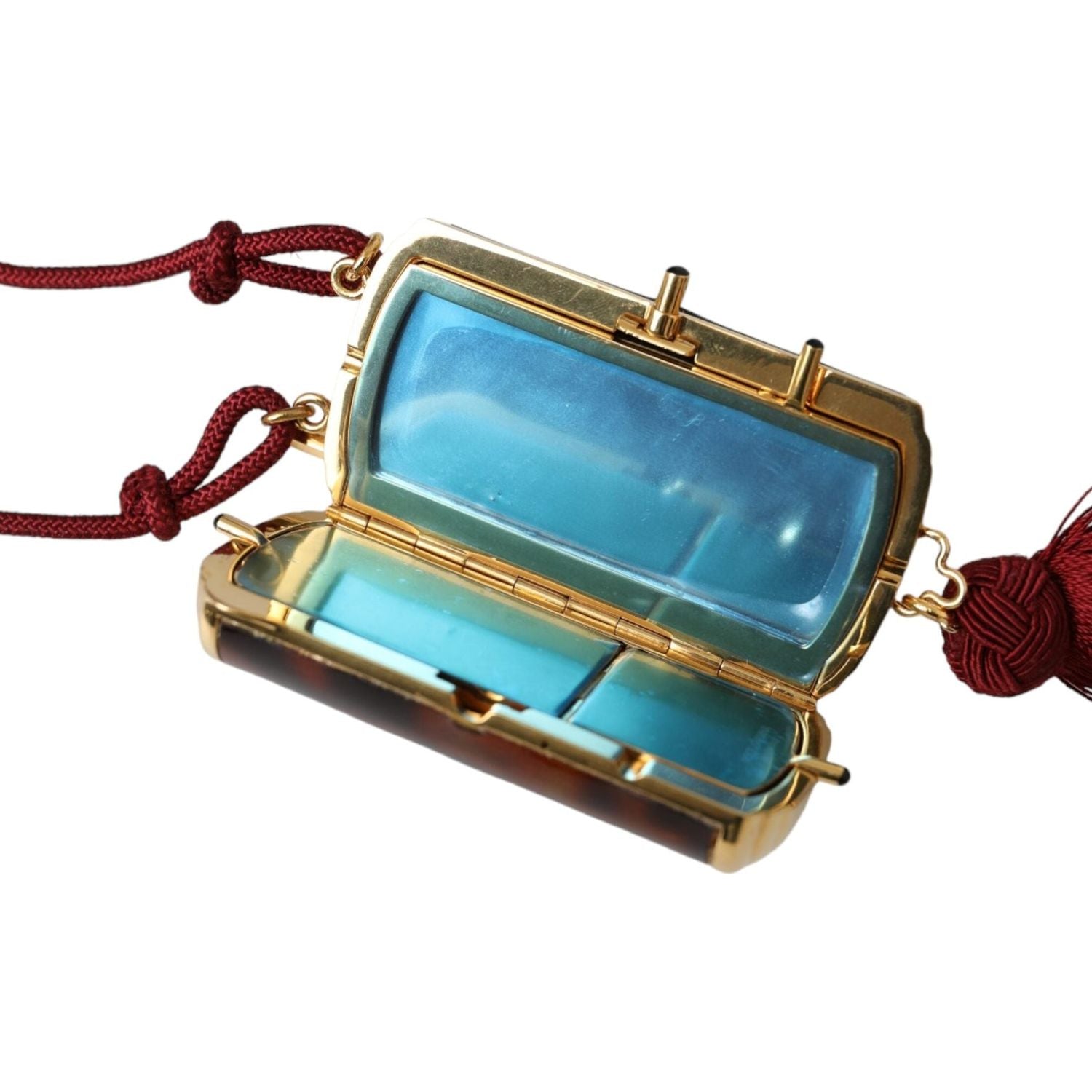 حقيبة دولتشي آند غابانا الصغيرة ذات المرآة ذات شكل جلد النمر باللون البني