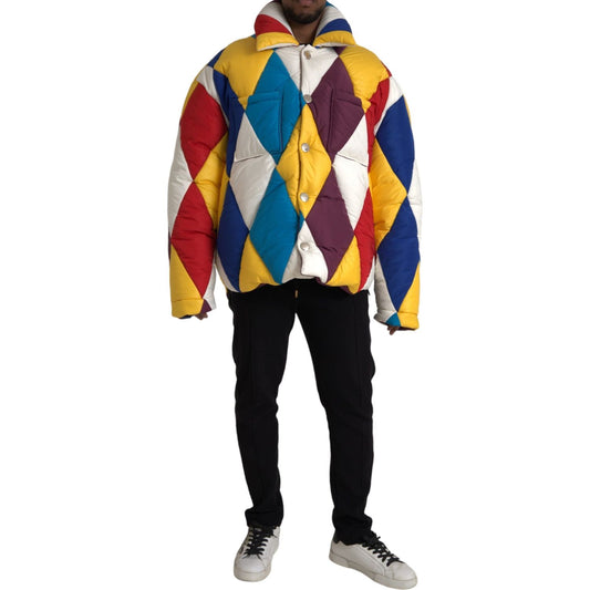 Dolce & Gabbana Multicolor Windbreaker Puffer Jacket Men JKT3827-52