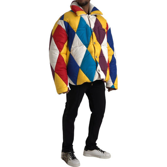 Dolce & Gabbana Multicolor Windbreaker Puffer Jacket Men JKT3827-52