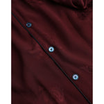 Dolce & Gabbana Maroon Crown Jacquard Silk Long Sleeve Shirt TSH86293-38