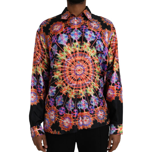 Dolce & Gabbana Multicolor Luminarie Silk Men Casual Shirt TSH86305-38