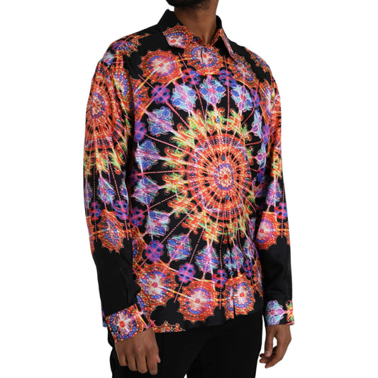 Dolce & Gabbana Multicolor Luminarie Silk Men Casual Shirt TSH86305-38